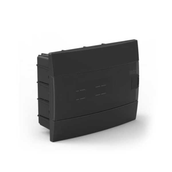 COFFRET ENCASTRÉ 12 MODULES NOIR PORTE FUMÉE HOROZ ELECTRIC