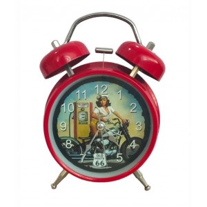 HORLOGE RÉVEIL À DOUBLE CLOCHE EN MÉTAL AVEC MOTIF GRAND MODÈLE  - 4