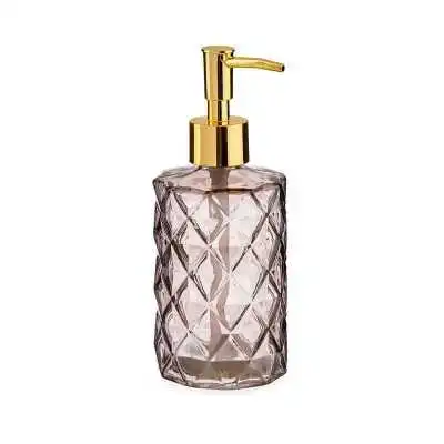 DISTRIBUTEUR DE SAVON EN VERRE GRISÉ ET ABS DORÉ 330ML BERILO BERILO - 1