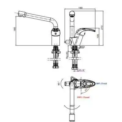 MITIGEUR ÉVIER 3 ENTRÉES 1 SORTIE DJERBA SOPAL SOPAL - 2