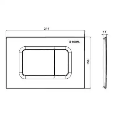 PLAQUE DE DÉCLENCHEMENT RECTANGULAIRE CHROMÉ SOPAL SOPAL - 2