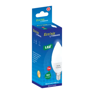 LAMPE LED FLAMME 5W E14 LUMIÉRE BLANCHE ECO'NIS FAWANIS FAWANIS - 1