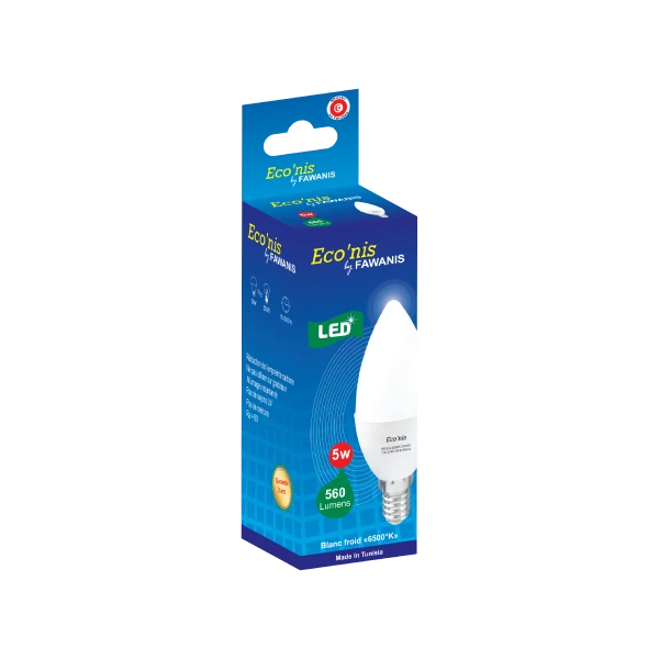 LAMPE LED FLAMME 5W E14 LUMIÉRE BLANCHE ECO'NIS FAWANIS