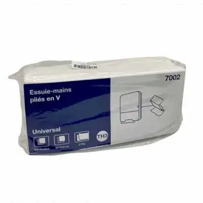 PAQUET DE 200 FEUILLES ESSUIE-MAINS PLIÉS EN V 7002 TH3 TORK TORK - 1