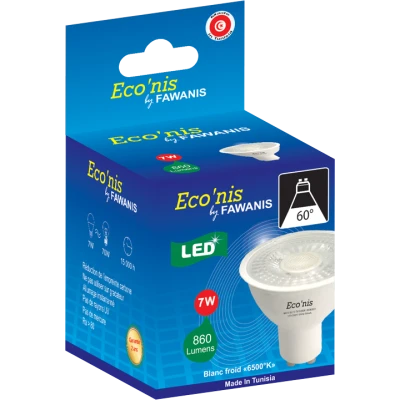 LAMPE SPOT LED GU10 7W LUMIÈRE BLANCHE ECO’NIS FAWANIS FAWANIS - 1