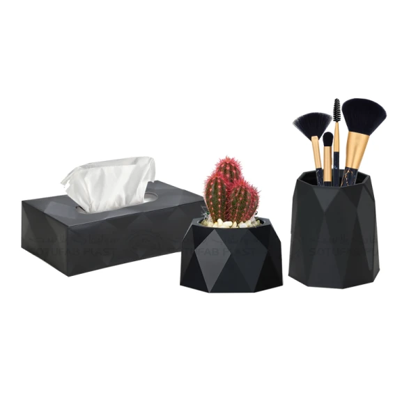 ENSEMBLE DE 3 PIÈCES EN PLASTIQUE DE DÉCORATION FORME DIAMANT SOTUFAB PLAST