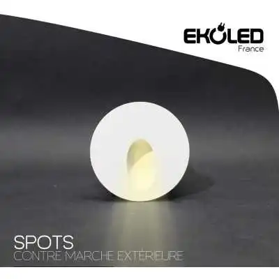 SPOT CONTRE MARCHE BLANC 2W LUMIÈRE JAUNE IP65 EKOLED EKOLED - 1