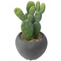 MINI PLANTE ARTIFICIELLE CACTUS HAUTEUR 11.5 CM , POT EN CIMENT ATMOSPHERA ATMOSPHERA - 1