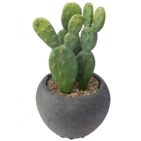 MINI PLANTE ARTIFICIELLE CACTUS HAUTEUR 11.5 CM , POT EN CIMENT ATMOSPHERA ATMOSPHERA - 1