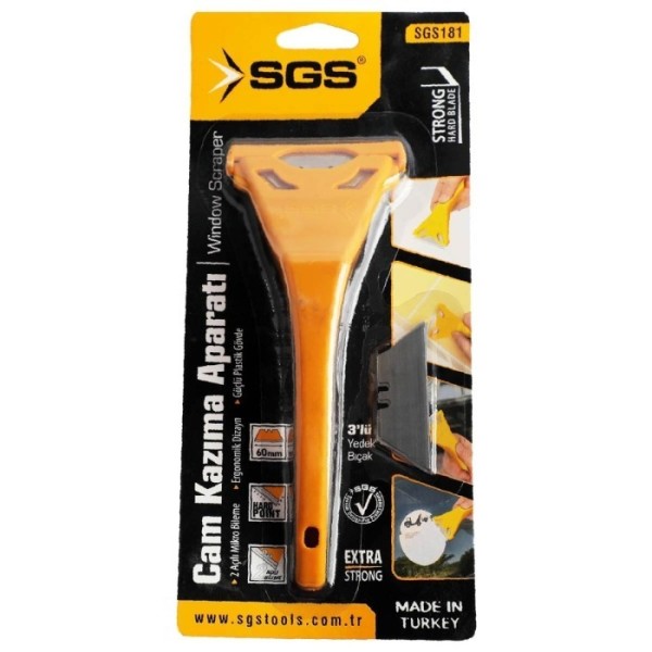 GRATTOIR À VITRE AVEC PROTECTEUR ET 3 LAMES SGS181 SGS