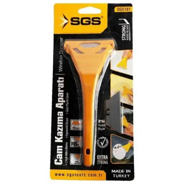 GRATTOIR À VITRE AVEC PROTECTEUR ET 3 LAMES SGS181 SGS