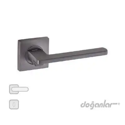 POIGNÉE DE PORTE AVEC ROSACE PERA PETIT TROU NOIR MAT DOGANLAR DOGANLAR - 2