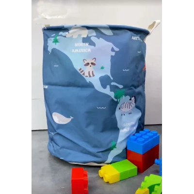 PANIER À LINGE PLIABLE ROND AVEC POIGNÉES 40X35CM AVEC MOTIF - 2