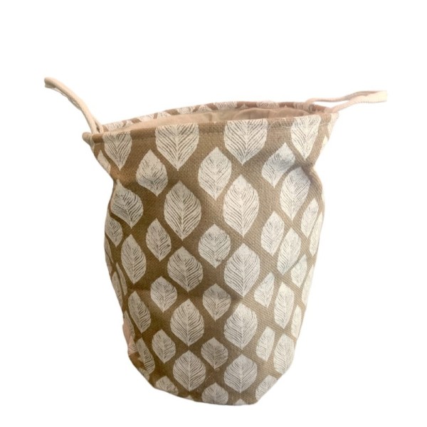 PANIER À LINGE PLIABLE ROND TOILE DE JUTE 35*40CM