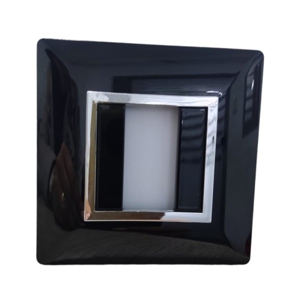 PLAQUE CARRÉE 1MODULE NOIR ALPHA