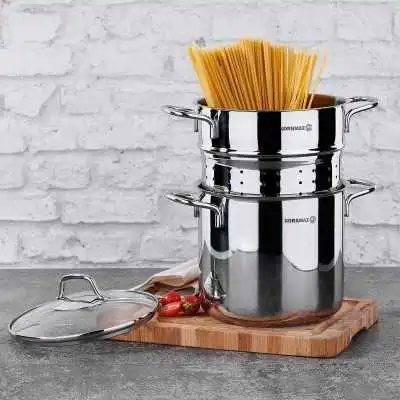 MARMITE À SPAGHETTI PERLA EN INOX 5.6 LITRES KORKMAZ KORKMAZ - 2