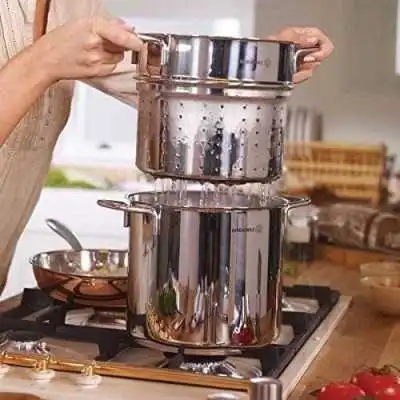 MARMITE À SPAGHETTI PERLA EN INOX 5.6 LITRES KORKMAZ KORKMAZ - 4