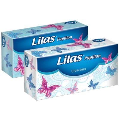 DISTRIBUTEUR DE MOUCHOIR DESIGN PAPILLON 100 PIÈCES LILAS LILAS - 1