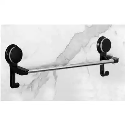 PORTE-SERVIETTE À VENTOUSE NOIR AVEC BRANCHE EN INOX EJIM EJIM - 1