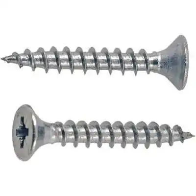 LOT DE 20 VIS BOIS TÊTE FRAISÉE PLATE 4*30MM ARGENT - 1