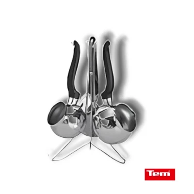 SÉRIE DE 3 POT DE CAFÉ ELIOS AVEC SUPPORT EN INOX 18/10 TEM TEM - 2