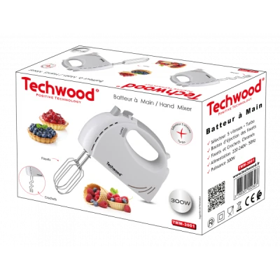 BATTEUR À MAIN 300W TMM-3001/BLANC TECHWOOD TECHWOOD - 3