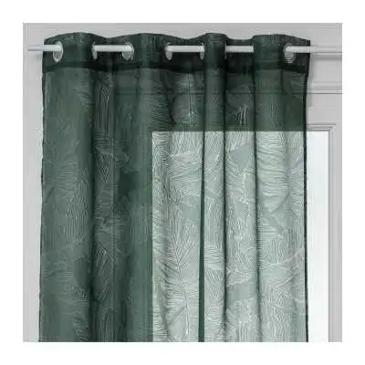 RIDEAU VOILAGE VERT CÈDRE MOTIF FEUILLAGE 140*240CM ATMOSPHERA ATMOSPHERA - 1