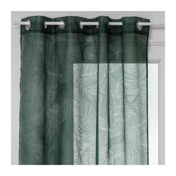 RIDEAU VOILAGE VERT CÈDRE MOTIF FEUILLAGE 140*240CM ATMOSPHERA