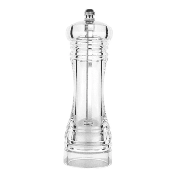 MOULIN À SEL/POIVRE EN VERRE TRANSPARENT 21CM