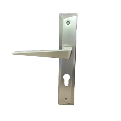 POIGNÉE DE PORTE SUR PLAQUE TULIPE GRAND TROU SATIN-CHROMÉ STAP  - 1