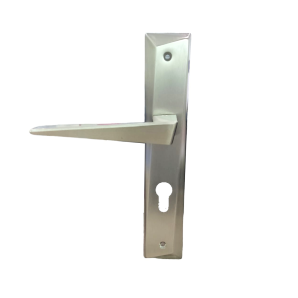 POIGNÉE DE PORTE SUR PLAQUE TULIPE GRAND TROU SATIN-CHROMÉ STAP