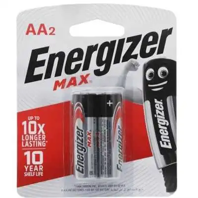 LOT DE 2 PILES ALCALINES 1,5 V AA ENERGIZER MAX - 1
