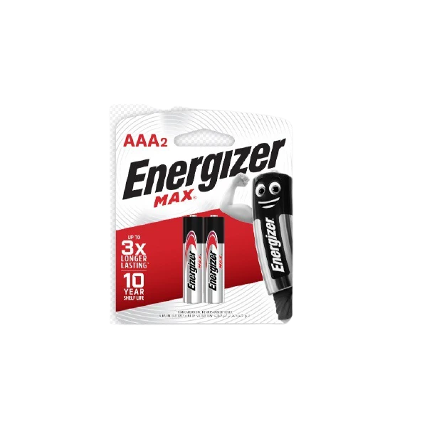 LOT DE 2 PILES ALCALINES 1,5 V AAA ENERGIZER MAX