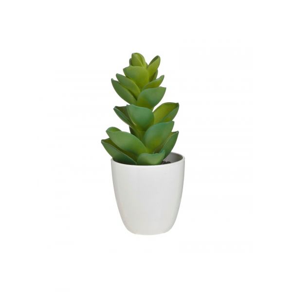 PLANTE ARTIFICIELLE 18CM ,POT EN PLASTIQUE BLANC ATMOSPHERA ATMOSPHERA - 2