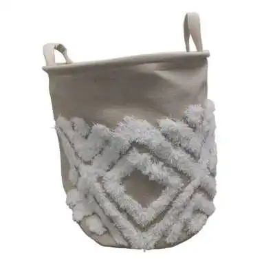 PANIER À LINGE PLIABLE ROND AVEC POIGNÉES - 1