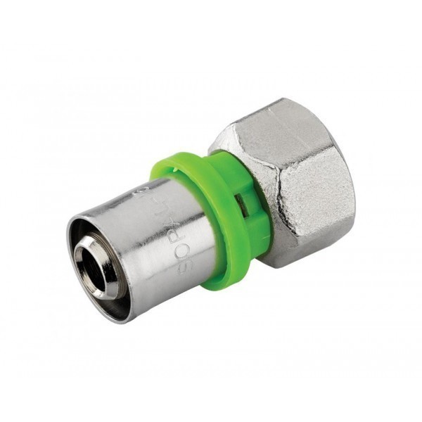 RACCORD DROIT AVEC ÉCROU LIBRE PEX16 15/21 À SERTIR SOPAL