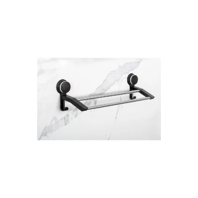 PORTE-SERVIETTE À VENTOUSE NOIR AVEC 2 BRANCHES EN INOX EJIM EJIM - 1