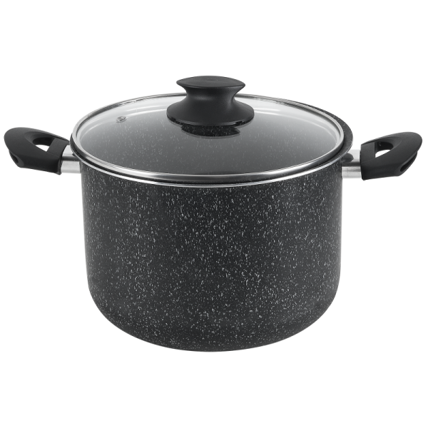 MARMITE 6L AVEC COUVERCLE GRANITE BLACK WINOX