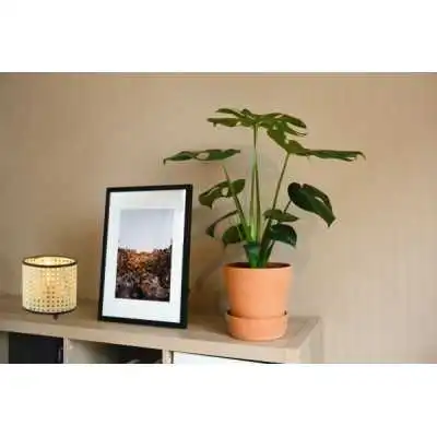 LAMPE DE TABLE ASPECT ROTIN E14 NOIR BEIG - 2