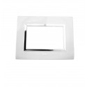 PLAQUE RECTANGULAIRE NOVA 3 MODULES BLANC CHROMÉ SYS45 SOMEF SOMEF - 1