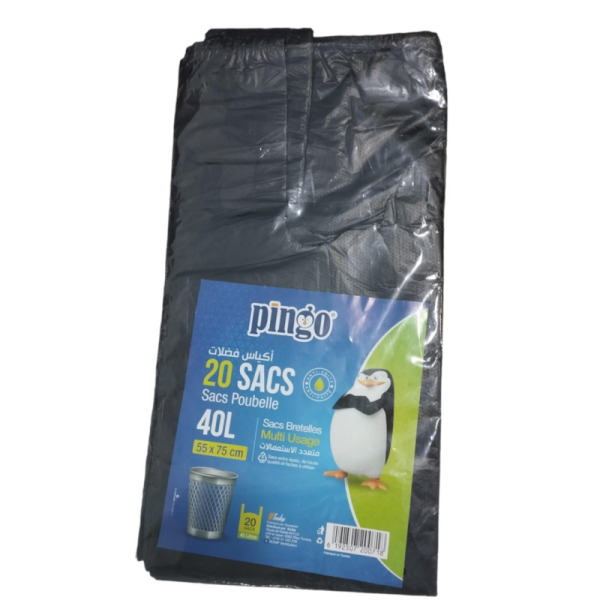 LOT DE 20 SACS POUBELLE 55*75CM 40L PINGO