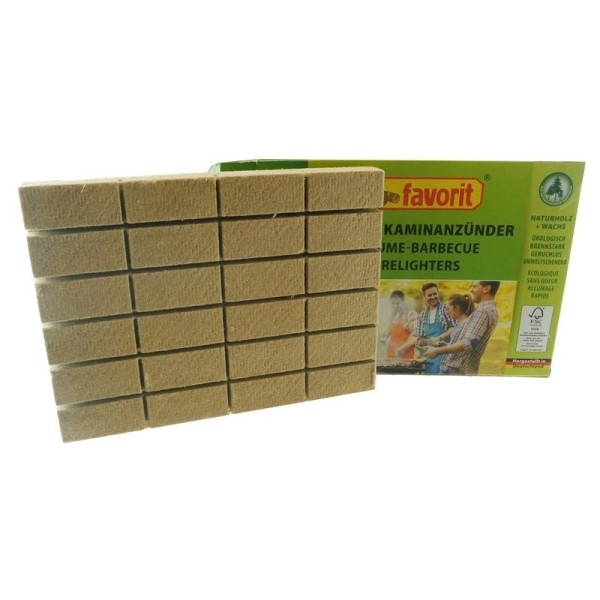 LOT DE 24 ALLUME-FEUX EN BOIS ÉCO FAVORIT