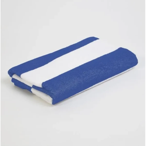 SERVIETTE DE PLAGE 130*70CM RAYÉ BLEU ET BLANC