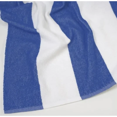 SERVIETTE DE PLAGE 130*70CM RAYÉ BLEU ET BLANC  - 2