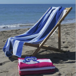 SERVIETTE DE PLAGE 130*70CM RAYÉ BLEU ET BLANC  - 4