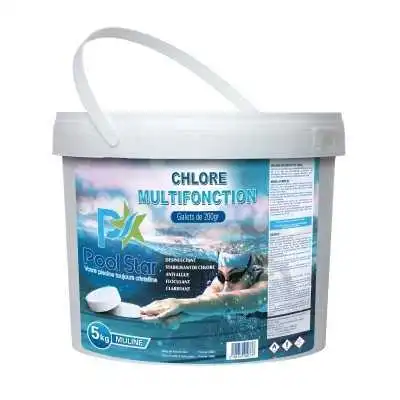 CHLORE MULTIFONCTION MULINE EN GALETS DE 200G 5KG POOL STAR POOL STAR - 1