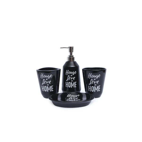 ENSEMBLE DE 4 ACCESSOIRES DE SALLE DE BAIN EN CÉRAMIQUE