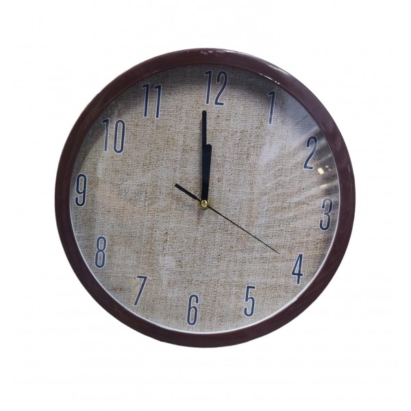 HORLOGE MURALE MARRON RONDE ∅ 29CM  - 1