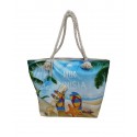 SAC DE PLAGE AVEC TROUSSE MOTIFS 35*50CM  - 1