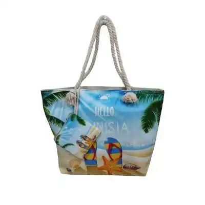 SAC DE PLAGE AVEC TROUSSE MOTIFS 35*50CM - 1